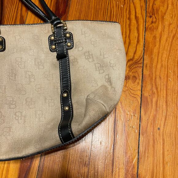 Douney & Bourke beige black gold purse shoulder bag leather luxury - Picture 8 of 10